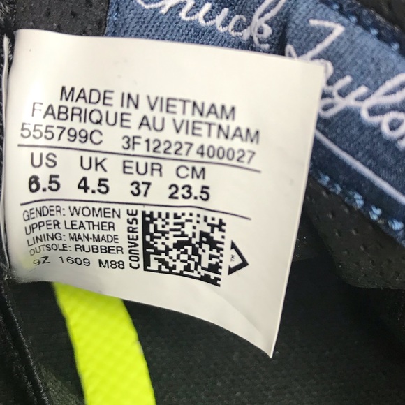 NWT Converse Ctas || OX Black Silver W AUTHENTIC - Picture 7 of 7